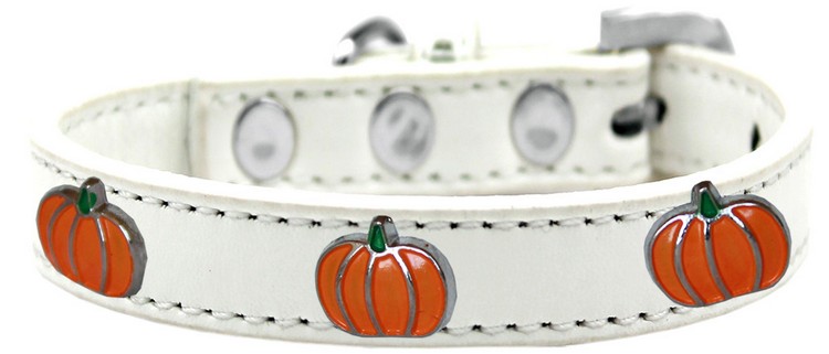 Pumpkin Widget Dog Collar White Size 14